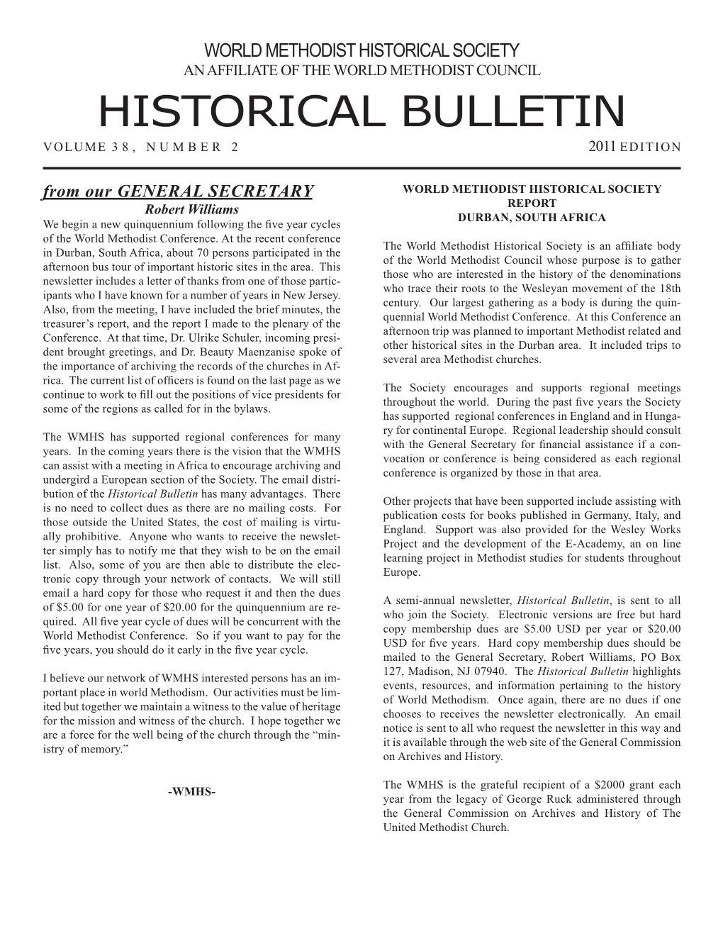 Historical Bulletin