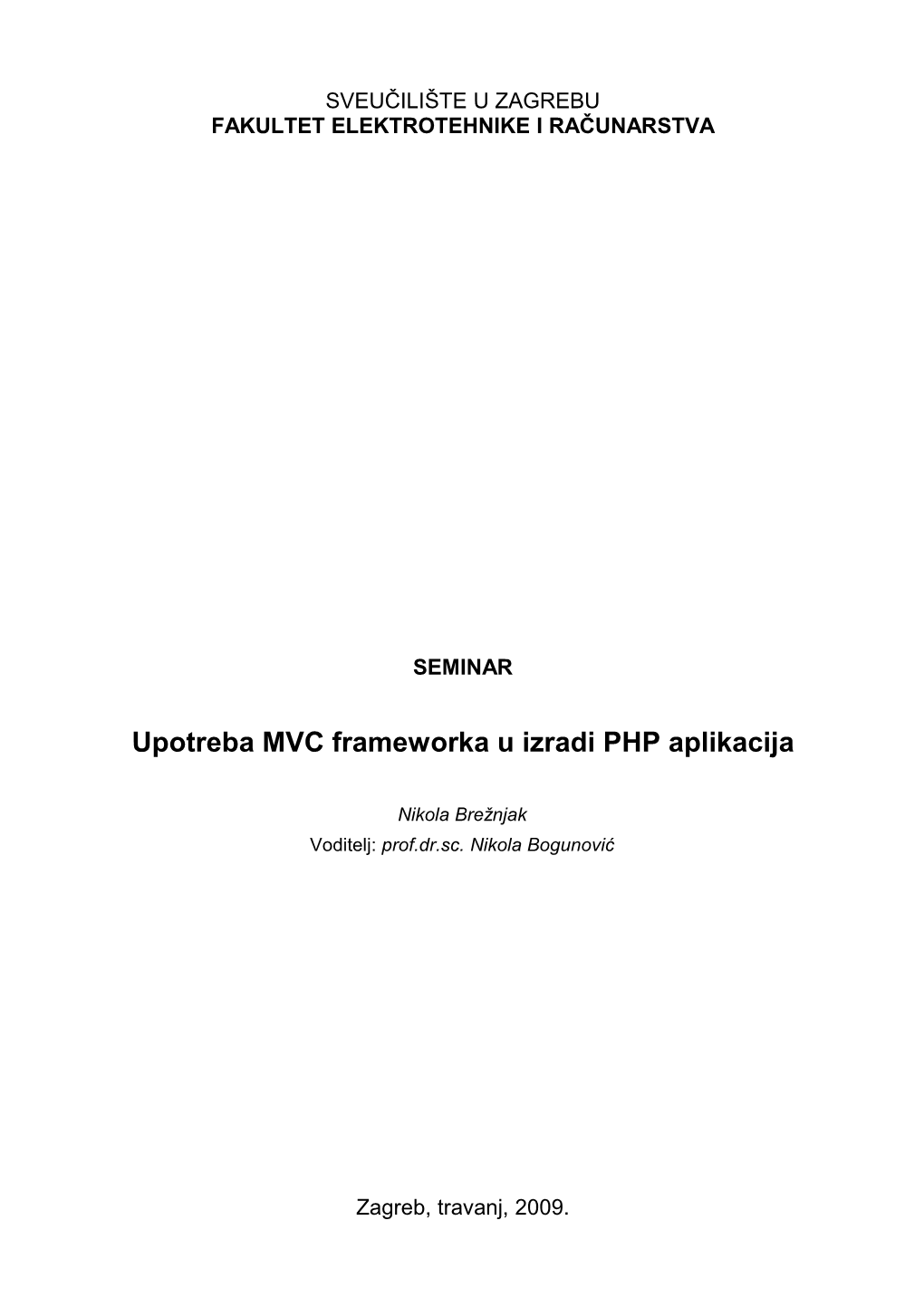 Upotreba MVC Frameworka U Izradi PHP Aplikacija