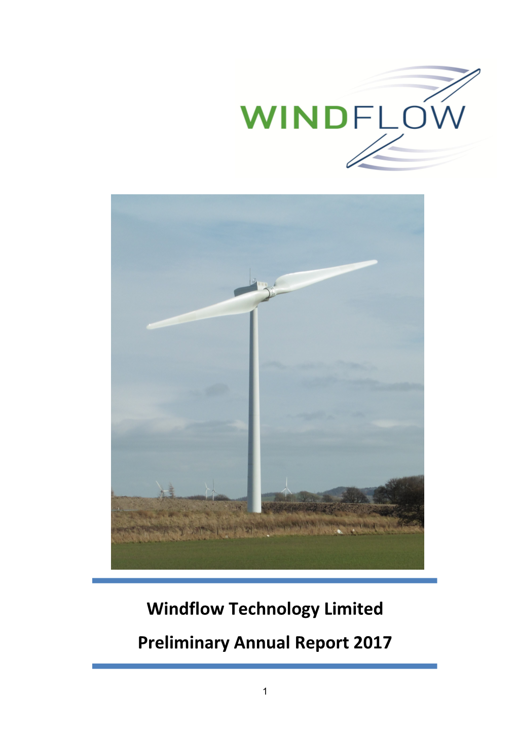 Windflow Technology Limited Preliminary Annual Report 2017