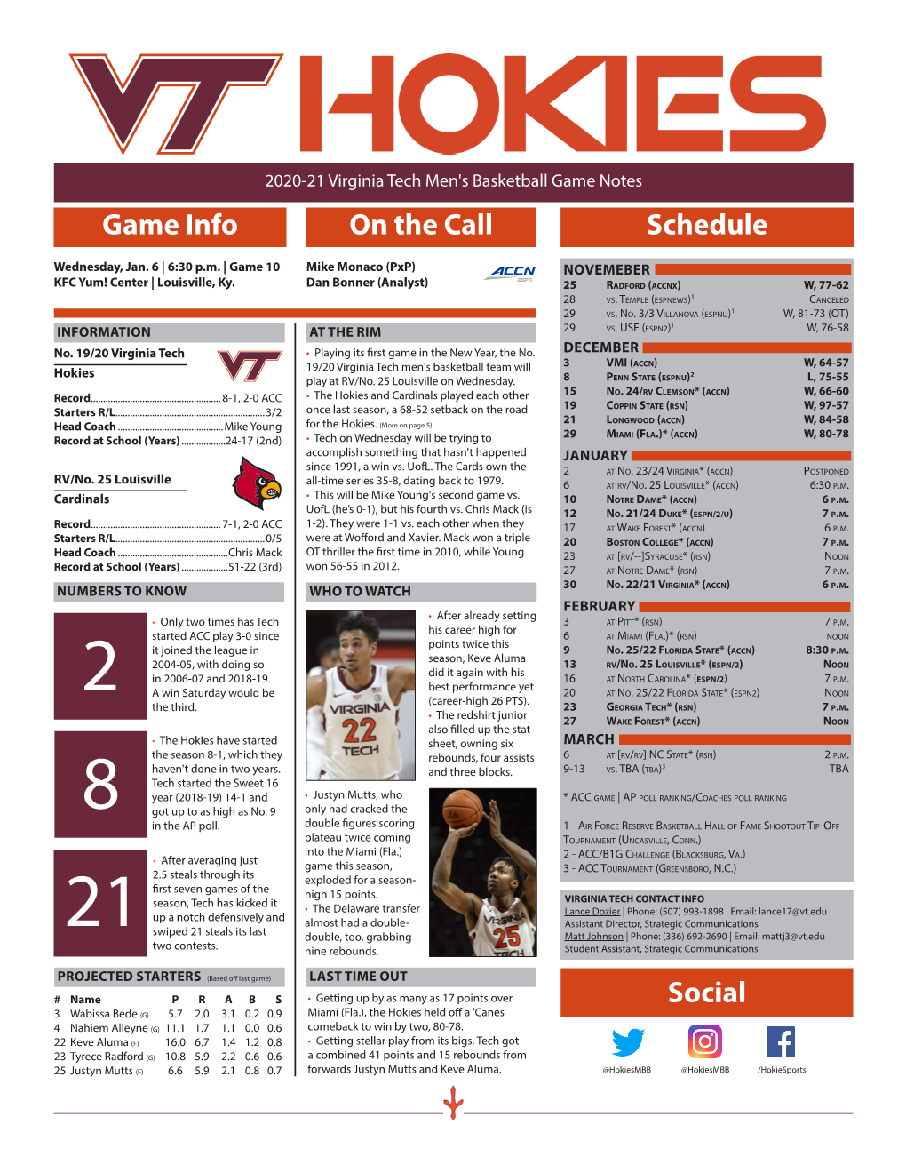 Mike Young for the Hokies