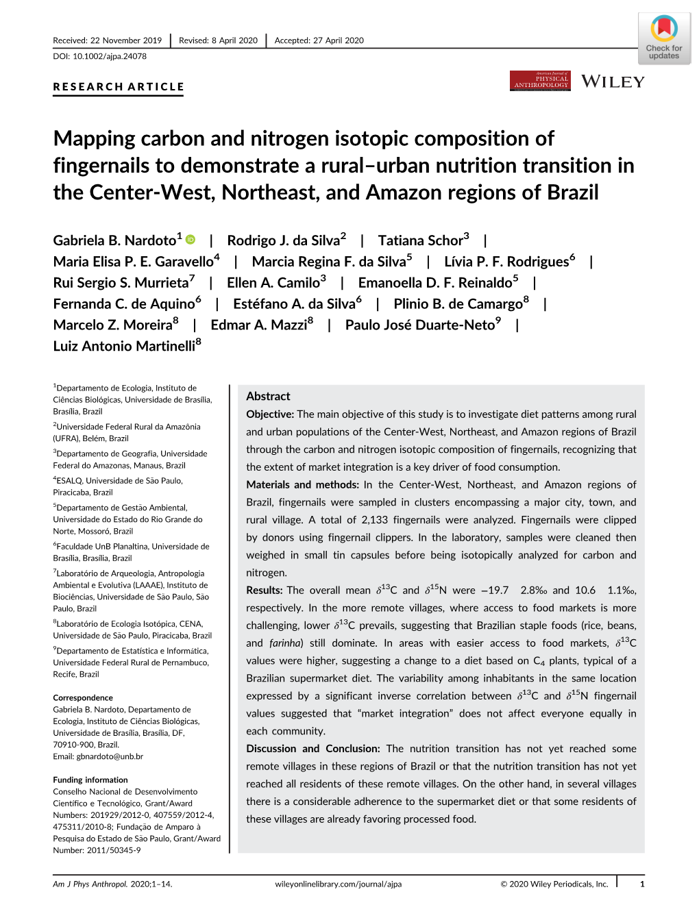 Mapping Carbon and Nitrogen Isotopic Composition of Fingernails To