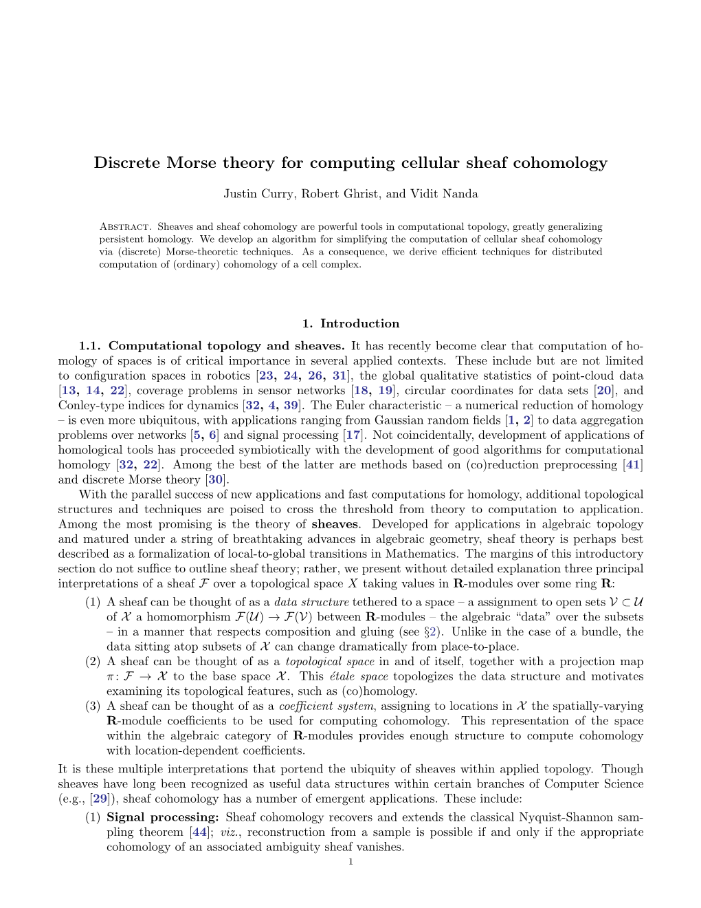 Discrete Morse Theory for Computing Cellular Sheaf Cohomology
