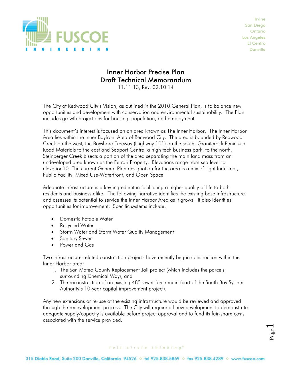 Inner Harbor Precise Plan Draft Technical Memorandum 11.11.13, Rev