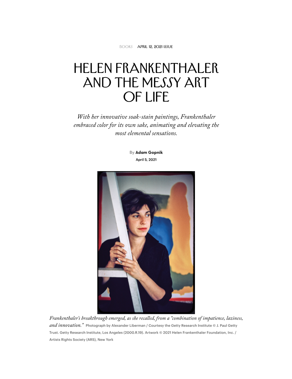 Helen Frankenthaler and the Messy Art of Life | the New Yorker