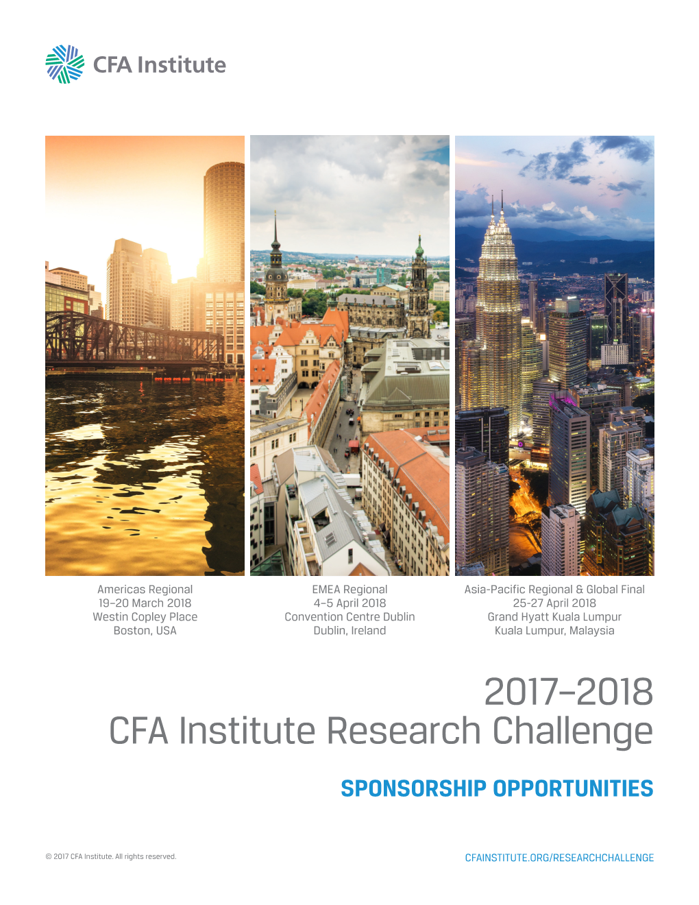 2017–2018 CFA Institute Research Challenge SPONSORSHIP OPPORTUNITIES