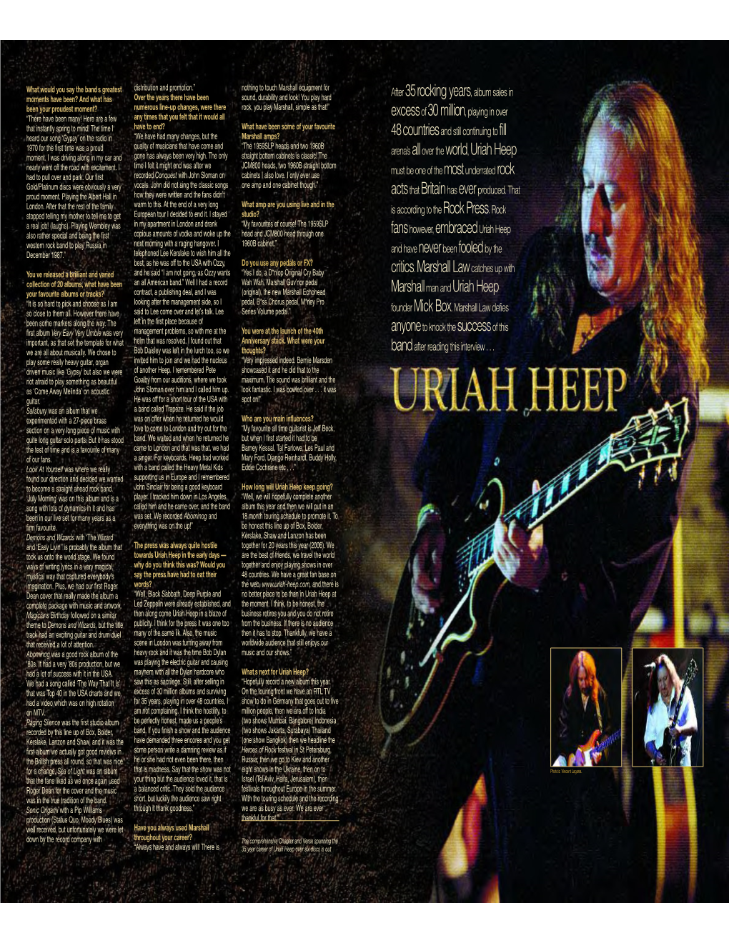 After 35 Rocking Years, Album Sales in Marshallman and Uriah Heep