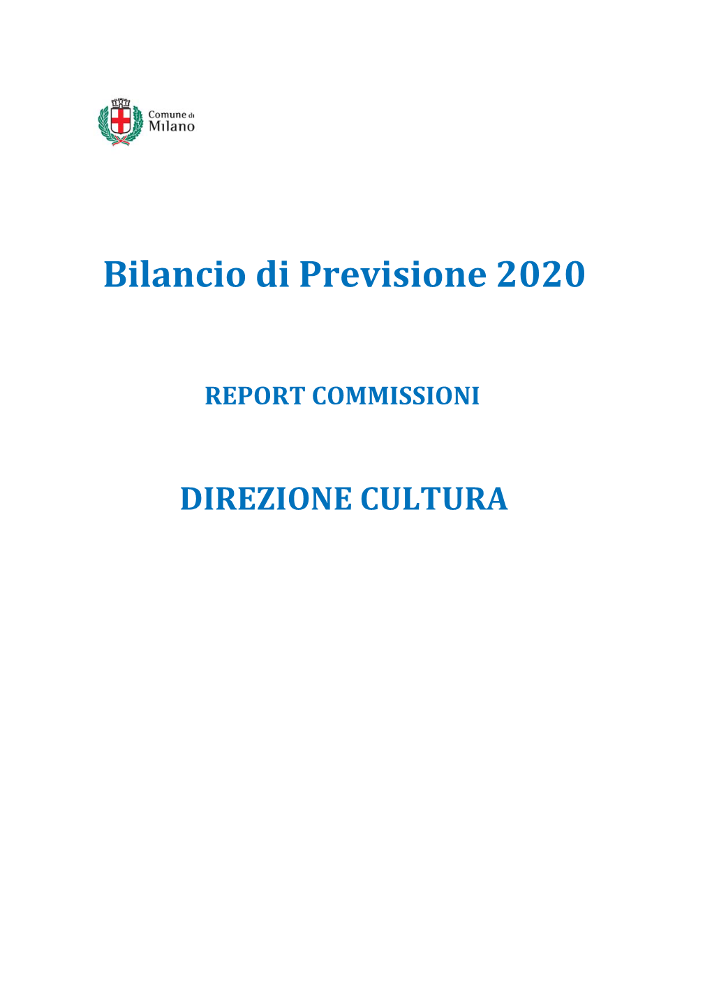 Bilancio Di Previsione 2020-Direzione Cultura (Pdf