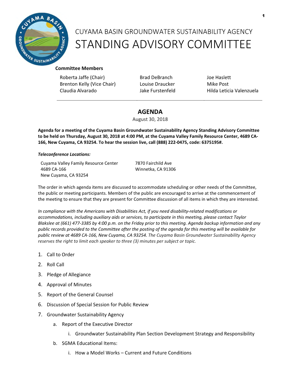 Standing Advisory Committee