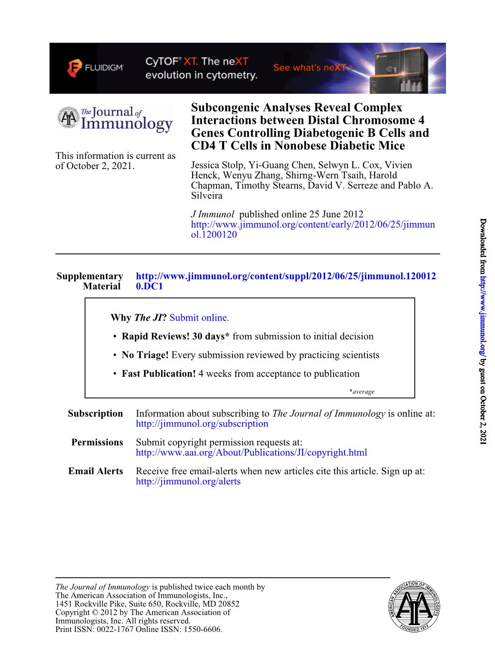 CD4 T Cells in Nonobese Diabetic Mice Genes Controlling