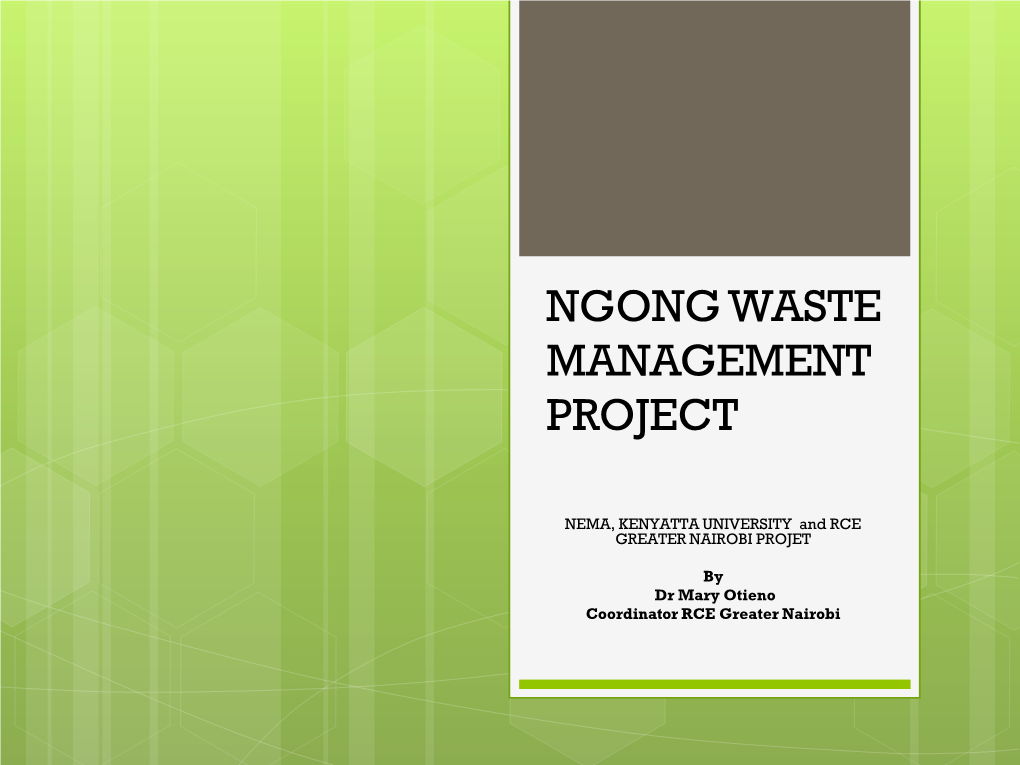 4. Kenyatta University and NEMA Ngong Waste Management Project