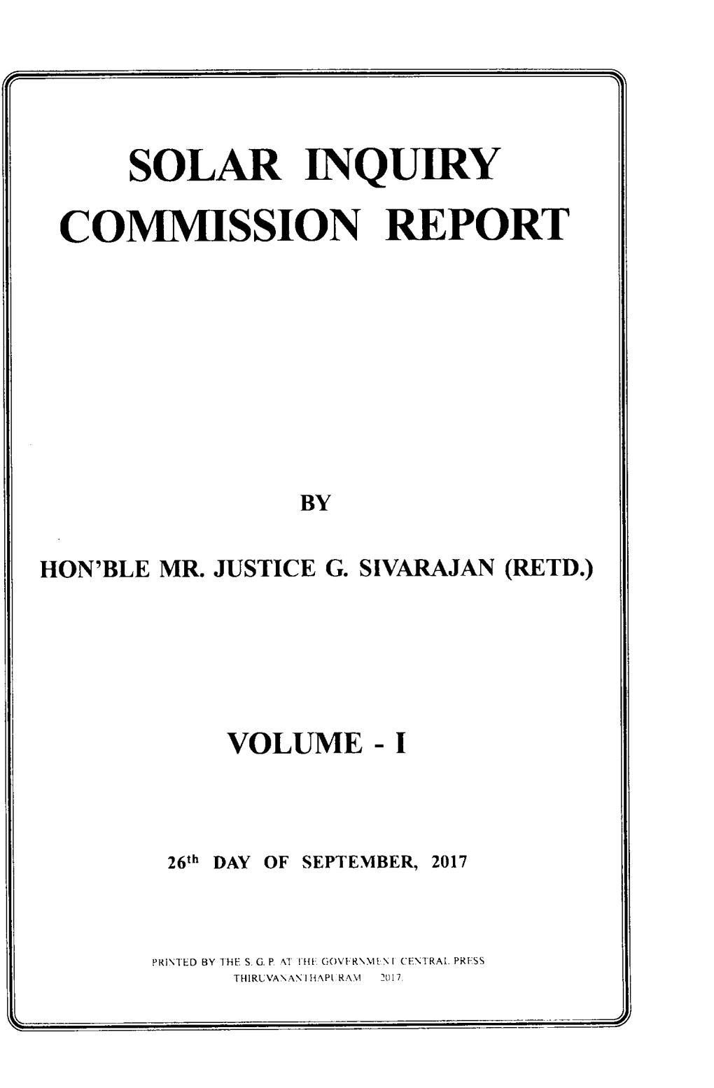 Solar Nquiry Commission Report