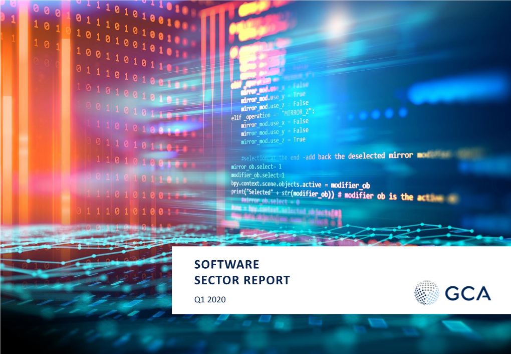 Software Sector Report Q1 2020 Covid-19 Statement