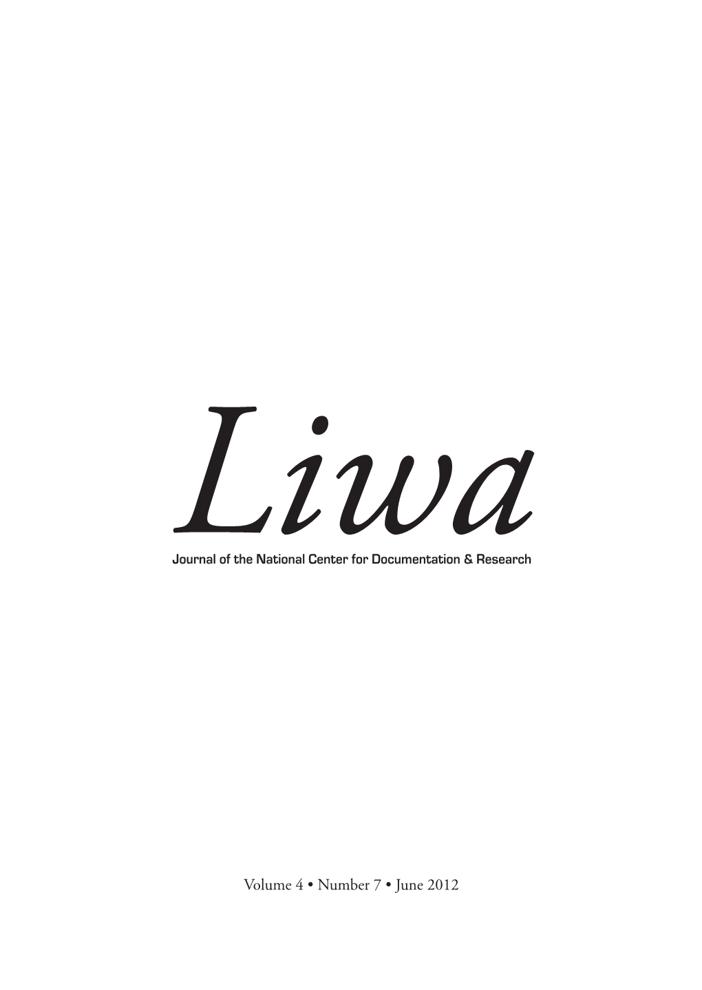 Liwajournal of the National Center for Documentation & Research