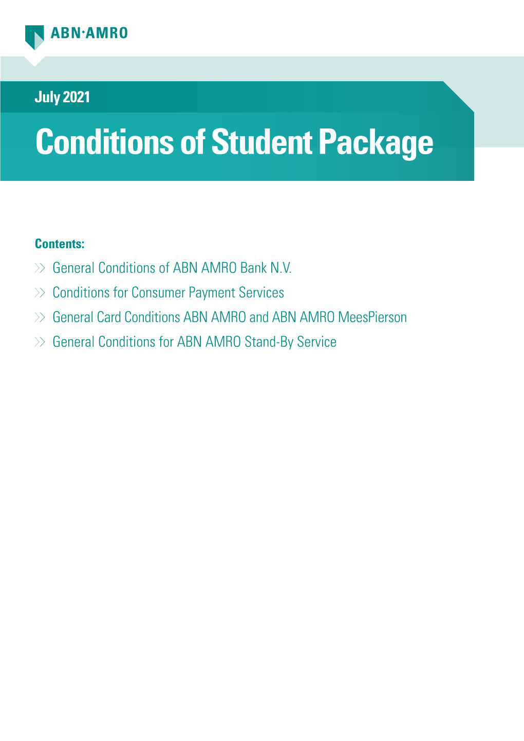 Conditions of Student Package