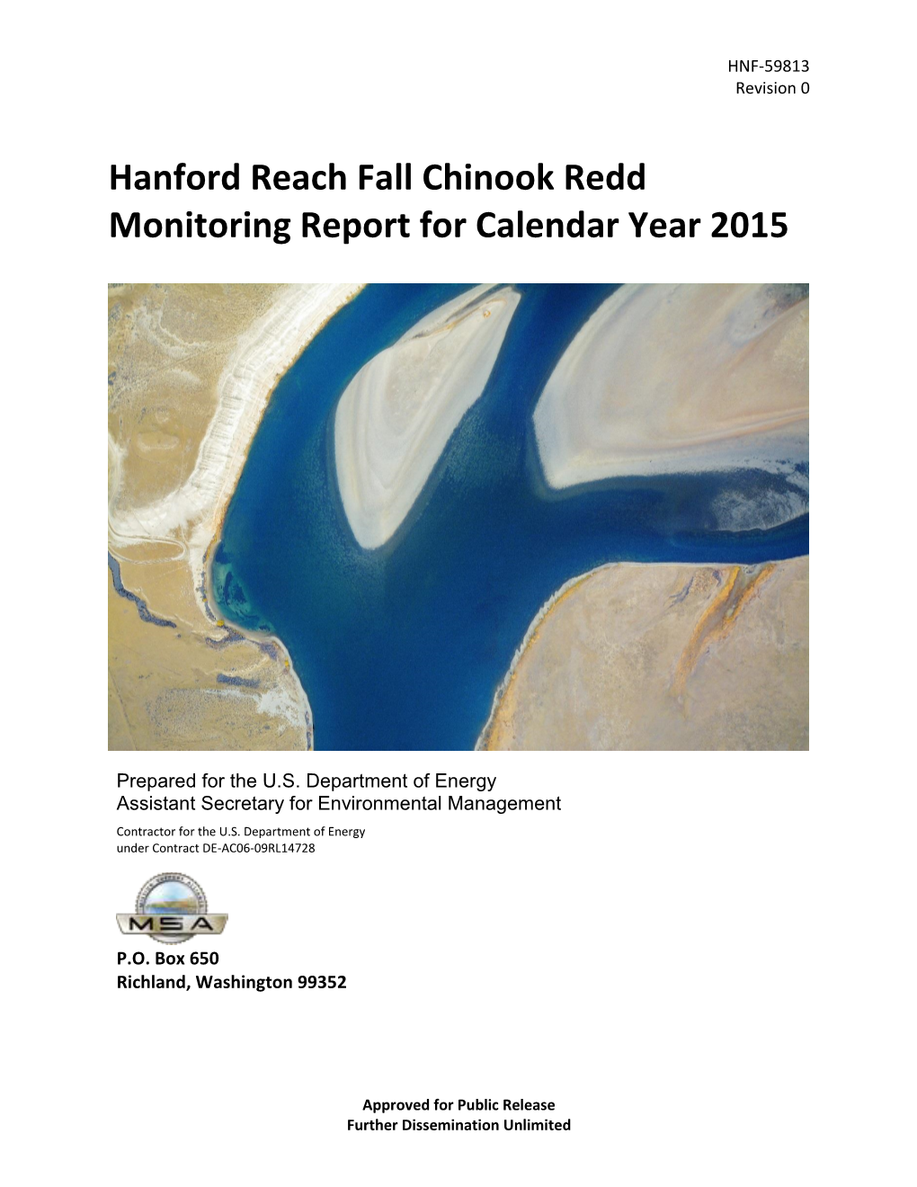 Hanford Reach Fall Chinook Redd Monitoring Report for Calendar Year 2015