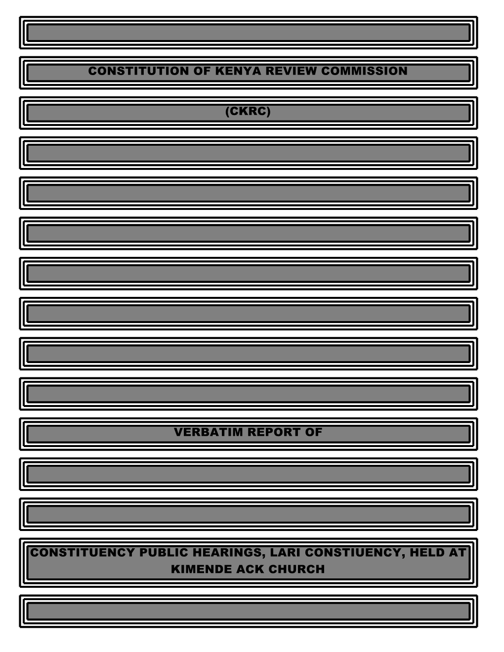 Verbatim Report of Constituency