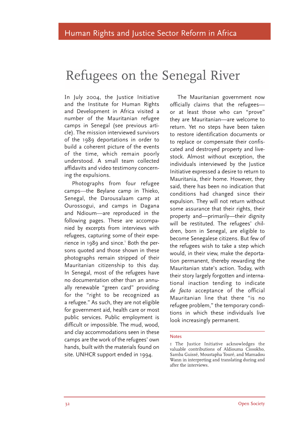 Refugees on the Senegal River