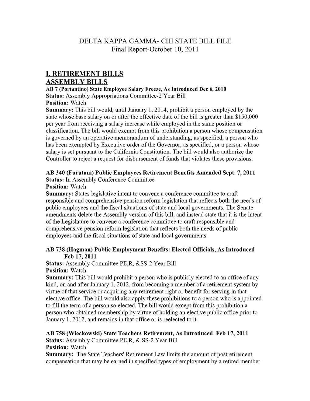 Delta Kappa Gamma Bill File