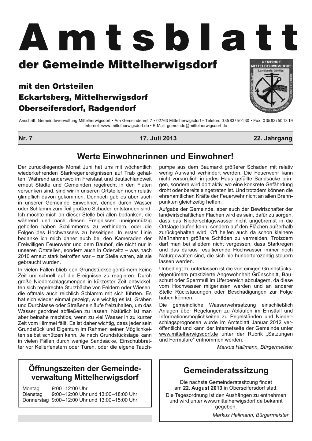 Amtsblatt Juli