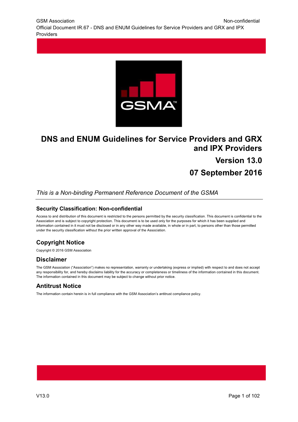 DNS and ENUM Guidelines for Service Providers and GRX and IPX Providers