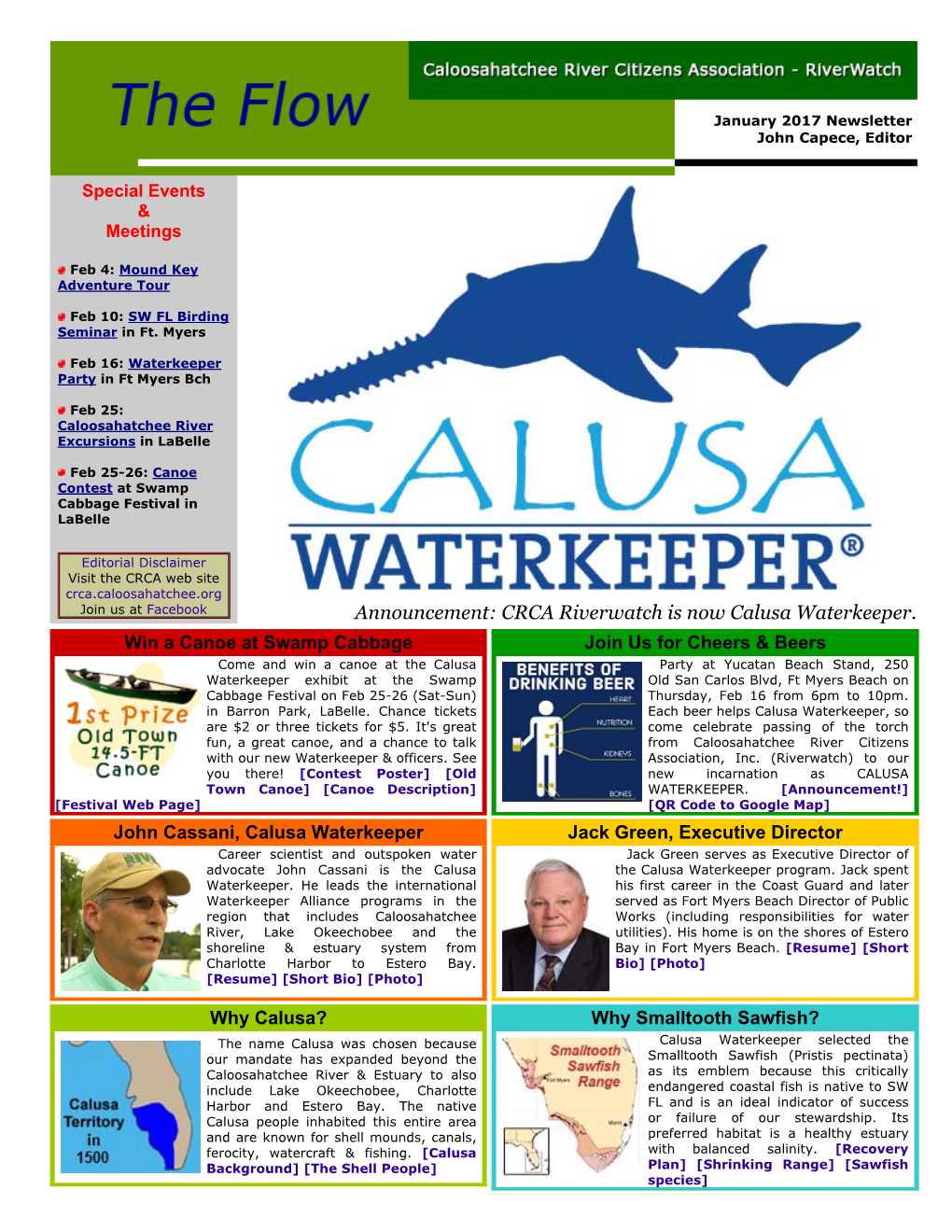 Announcement: CRCA Riverwatch Is Now Calusa Waterkeeper