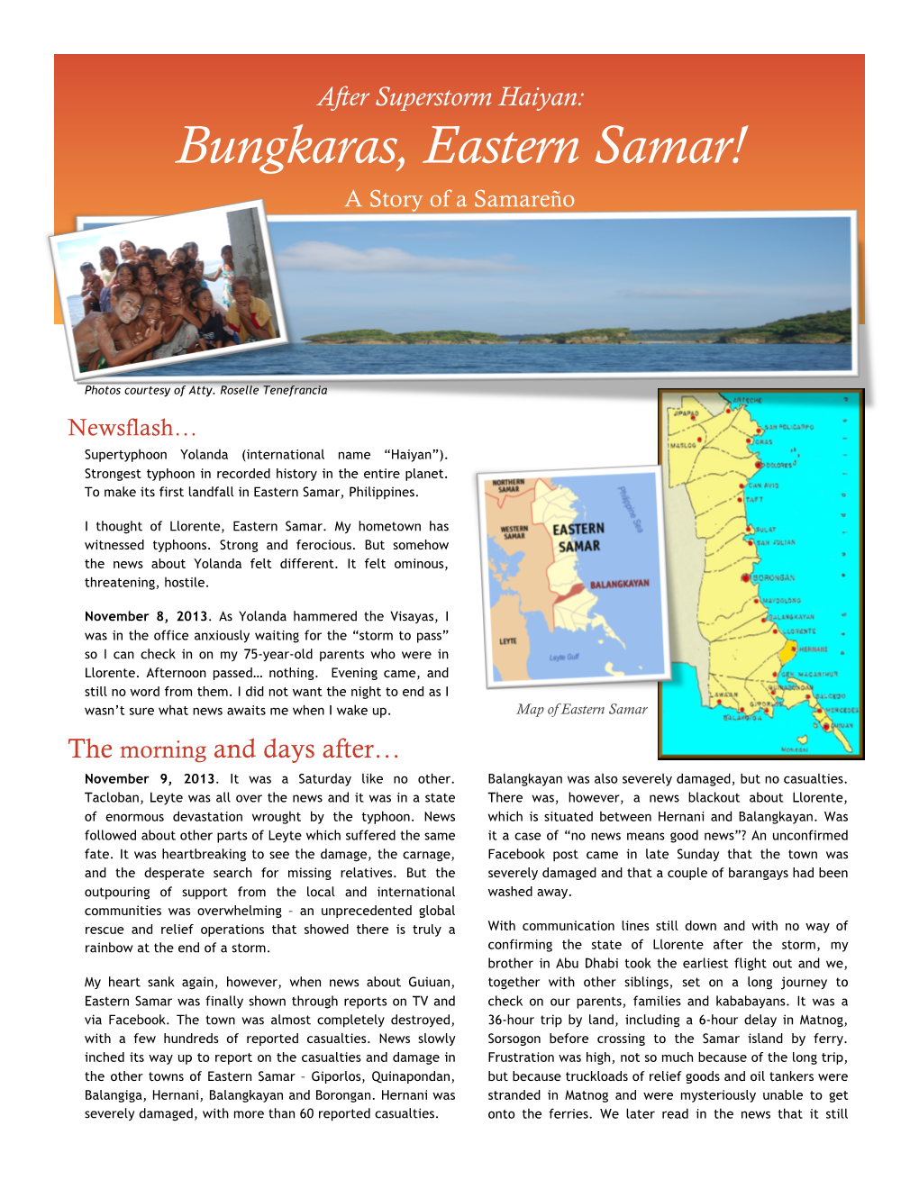 Bungkaras, Eastern Samar! a Story of a Samareño