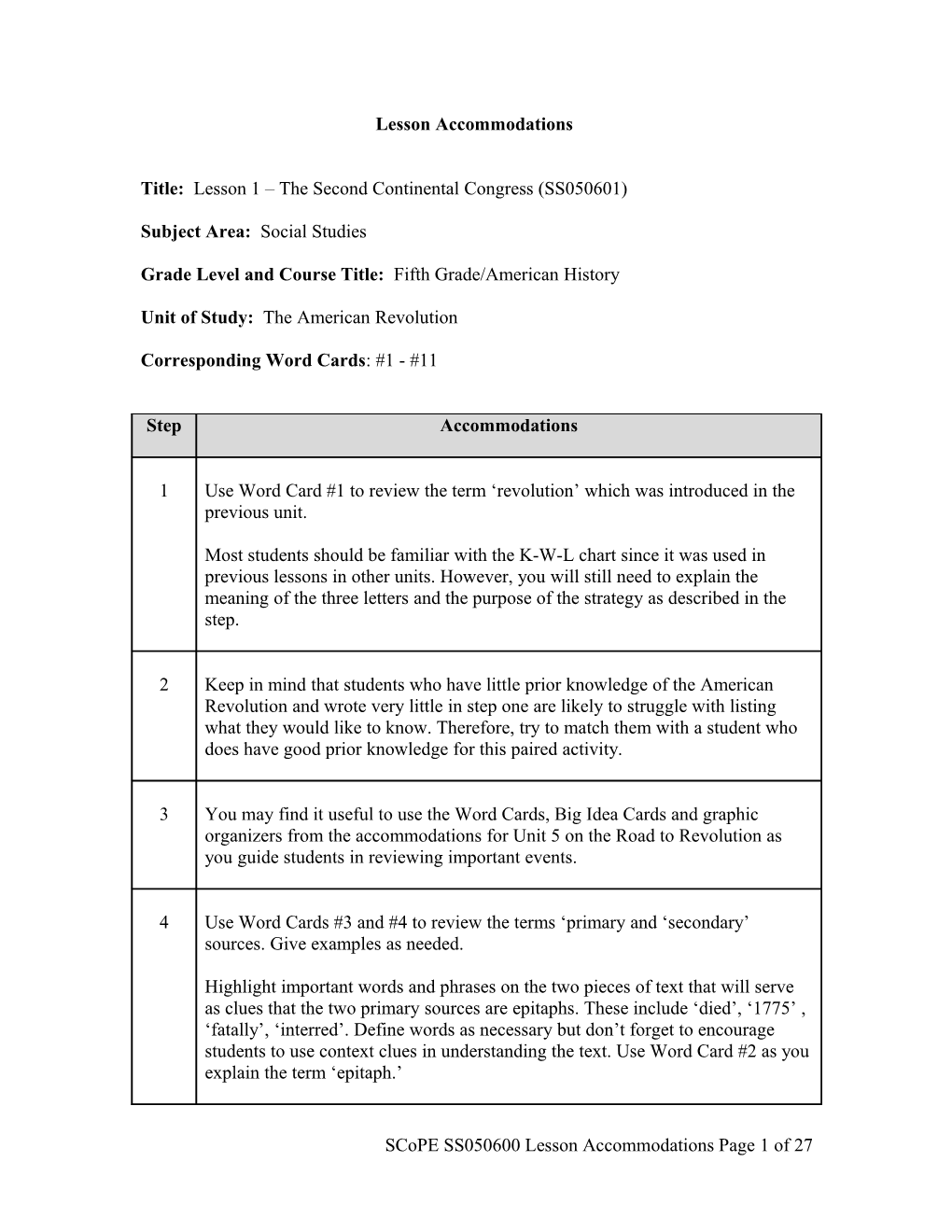 Title: Lesson 1 the Second Continental Congress (SS050601)