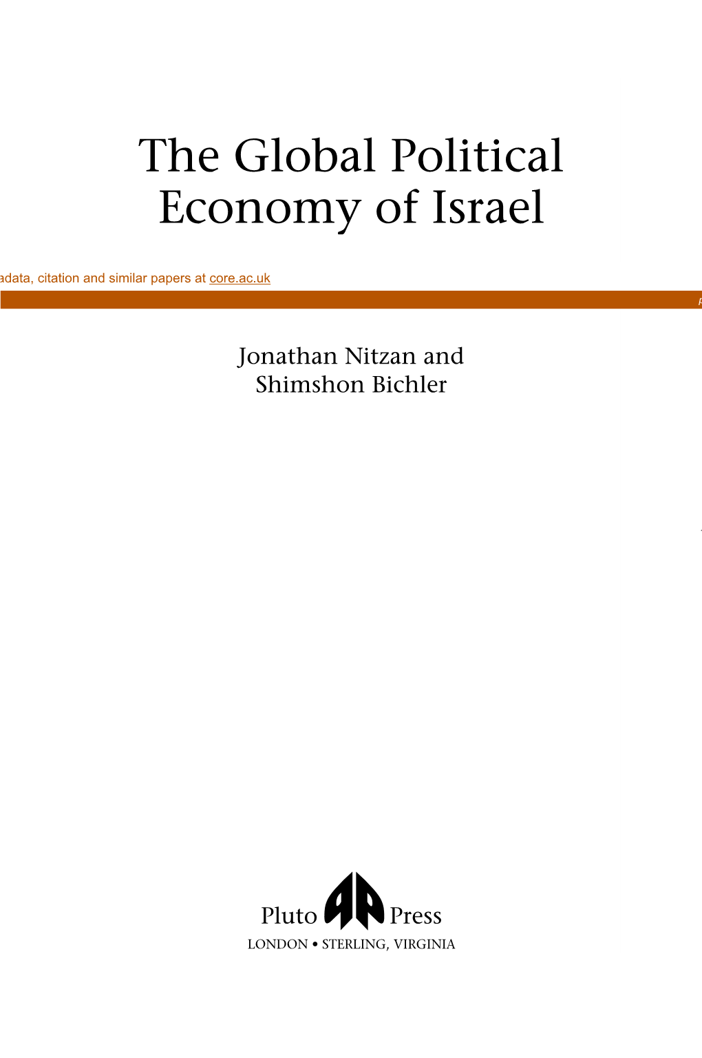 The Global Political Economy of Israel