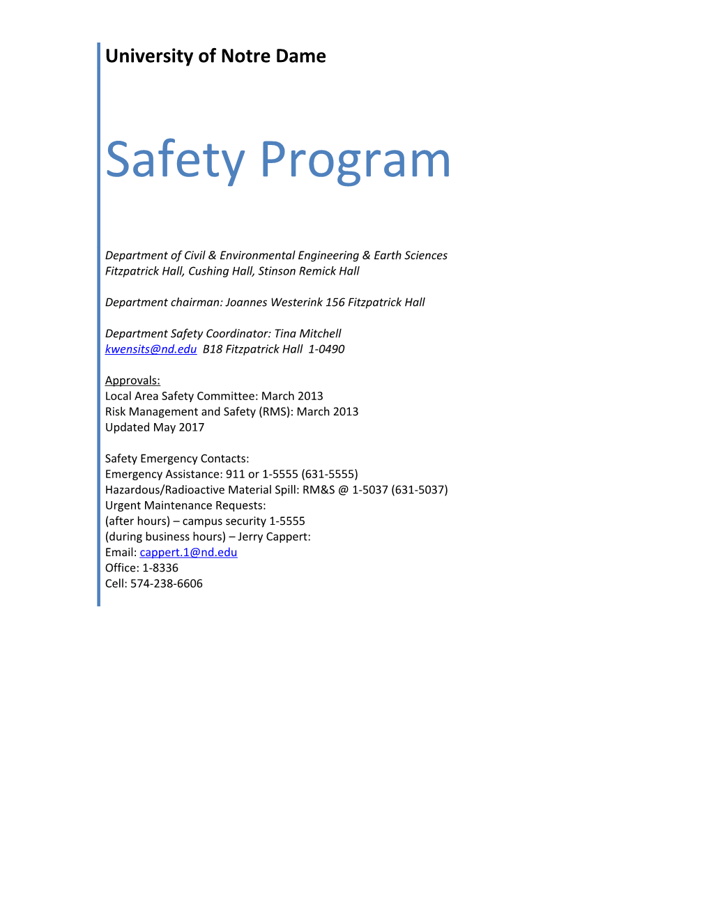 Safety Program