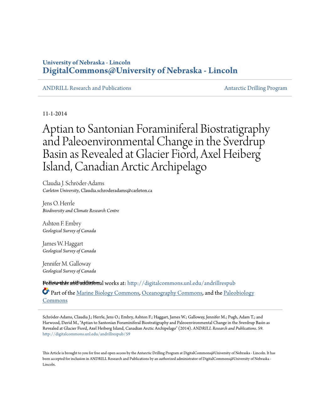 Aptian to Santonian Foraminiferal Biostratigraphy And