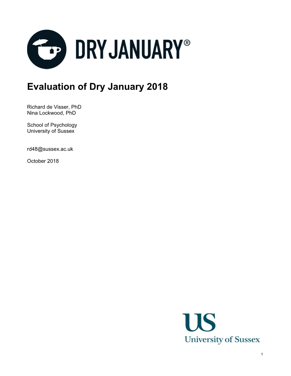 Evaluation of Dry January 2018