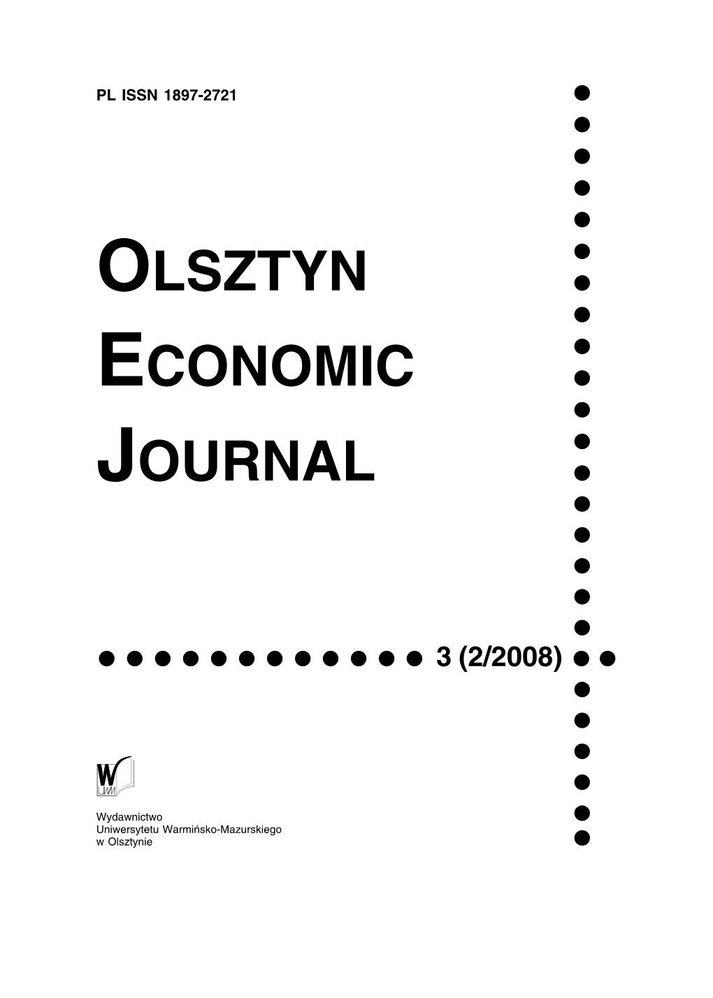 OLSZTYN ECONOMIC JOURNAL Abbrev.: Olszt