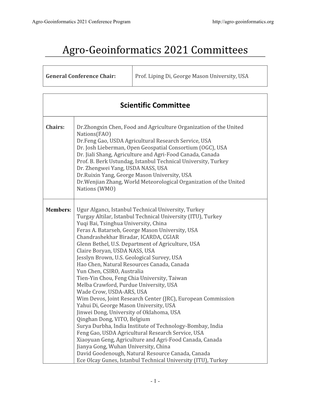 Agro-Geoinformatics Conference Program