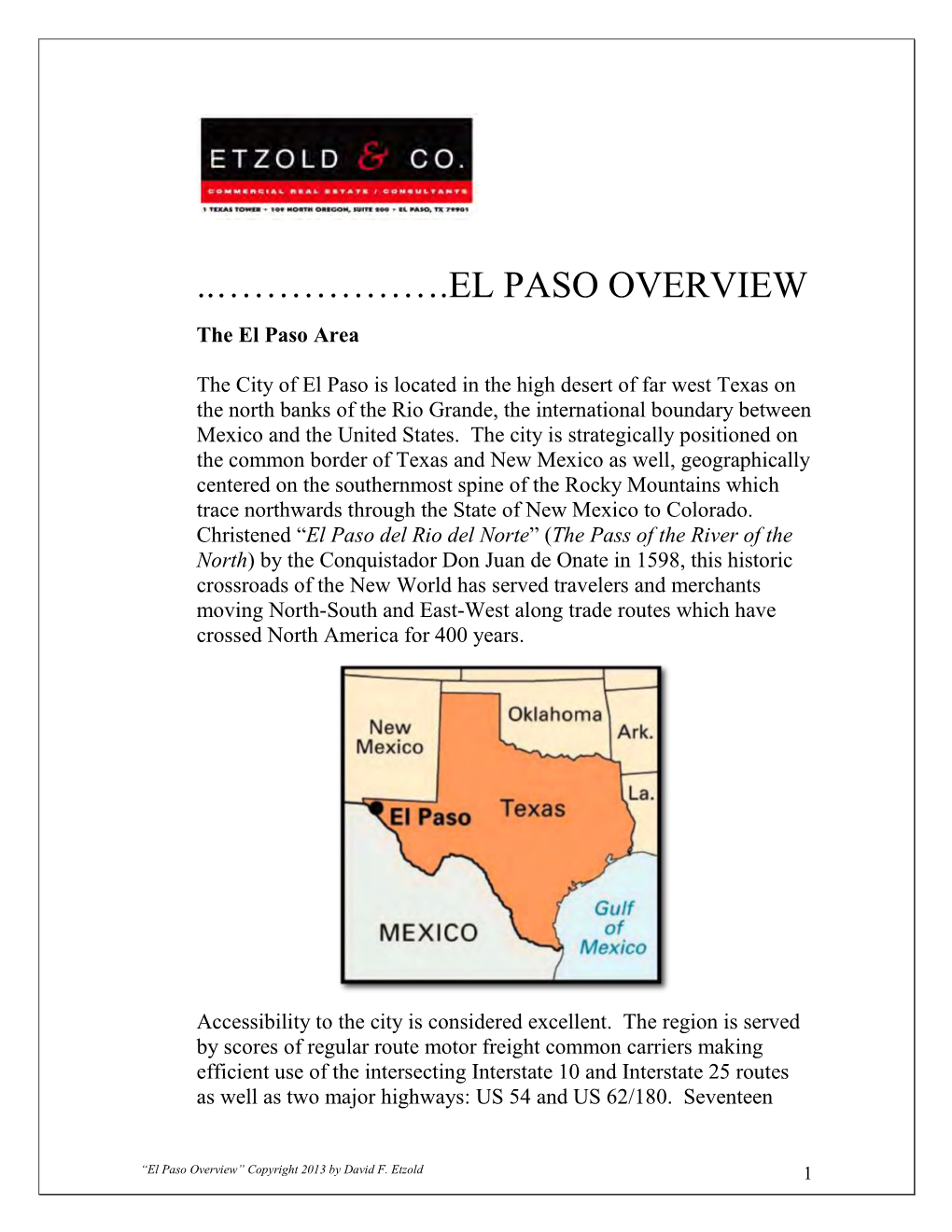 ……………….El Paso Overview