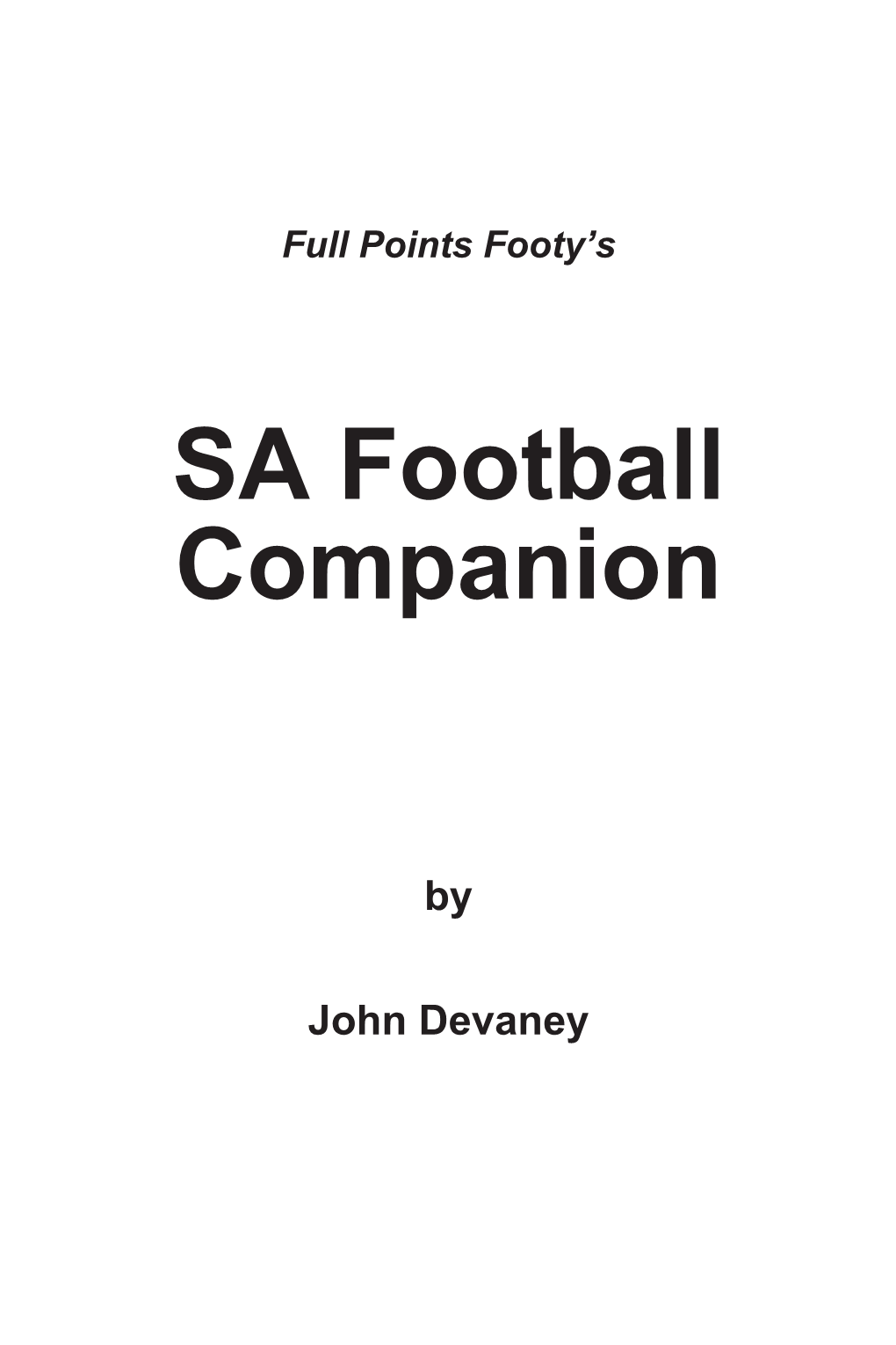 SA Football Companion