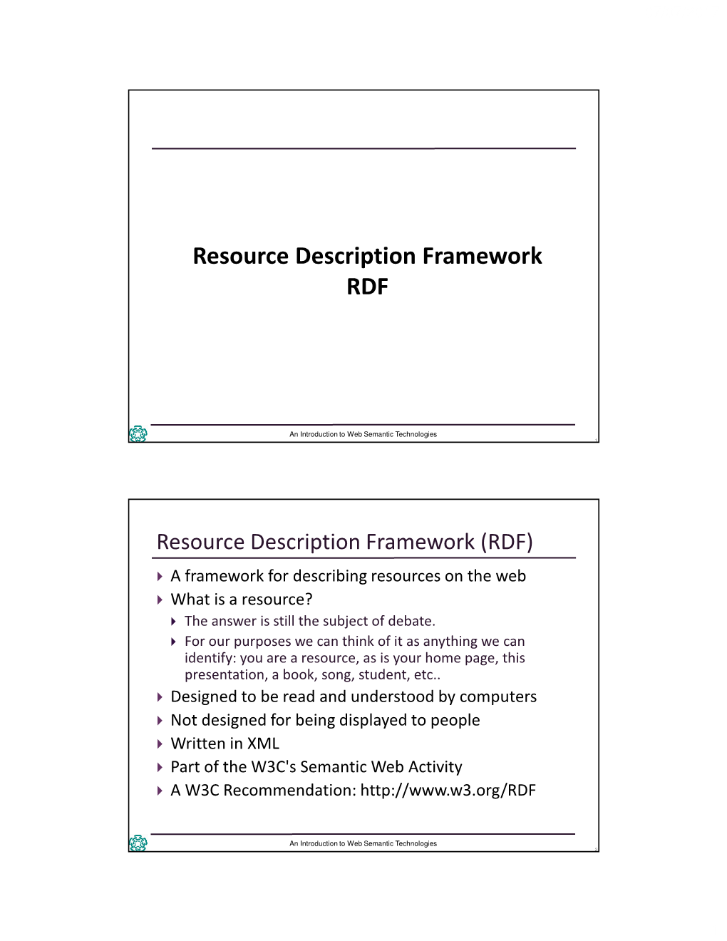 Resource Description Framework RDF