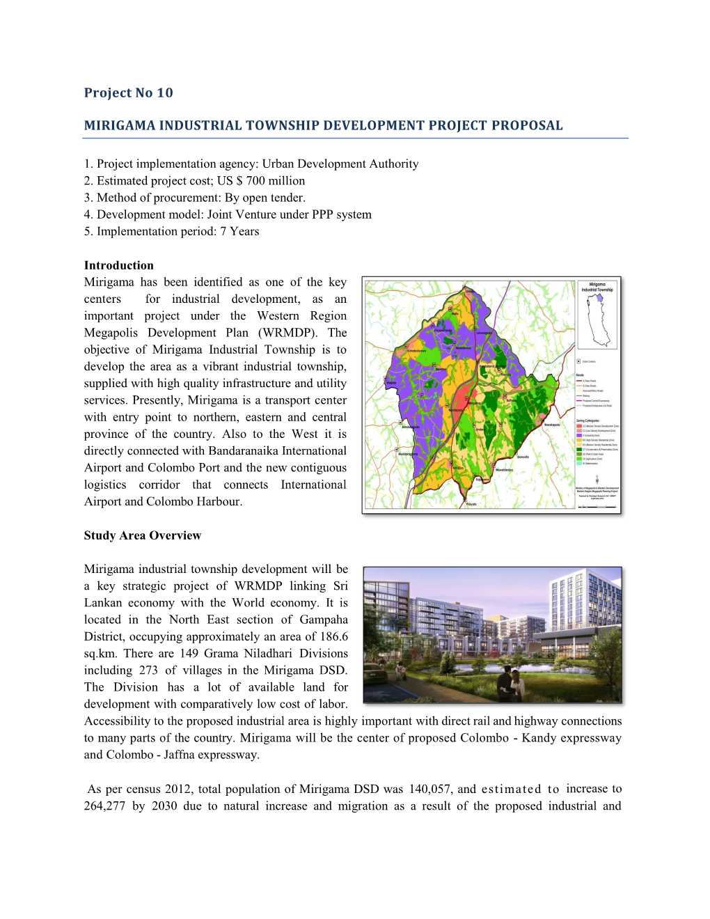 Project No 10 MIRIGAMA INDUSTRIAL TOWNSHIP