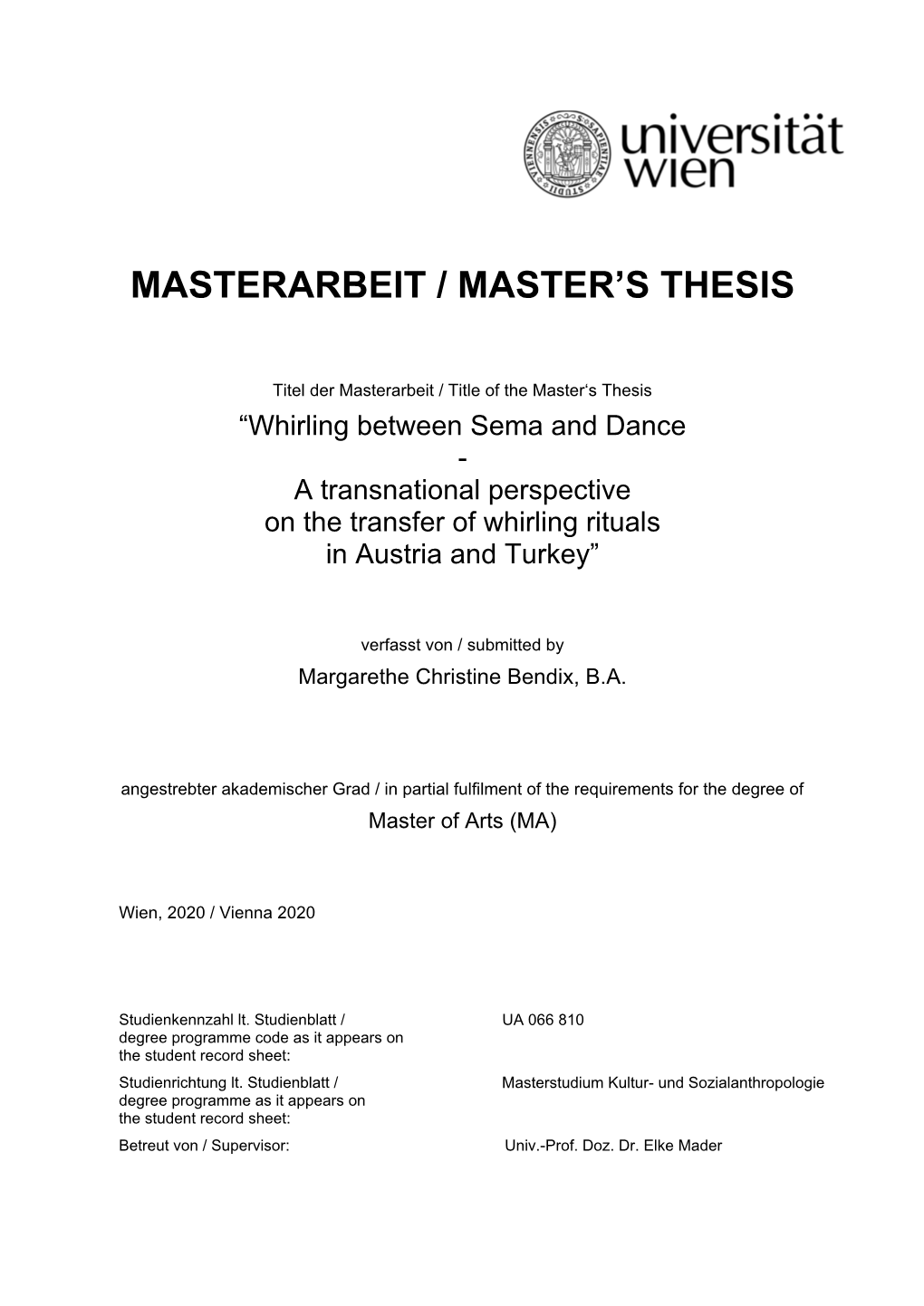 Masterarbeit / Master's Thesis