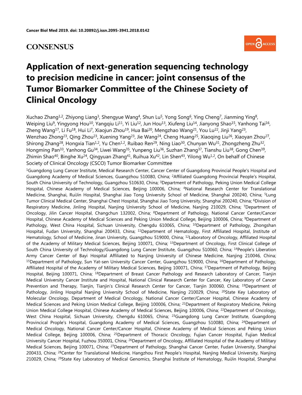 Application of Next-Generation Sequencing Technology to Precision