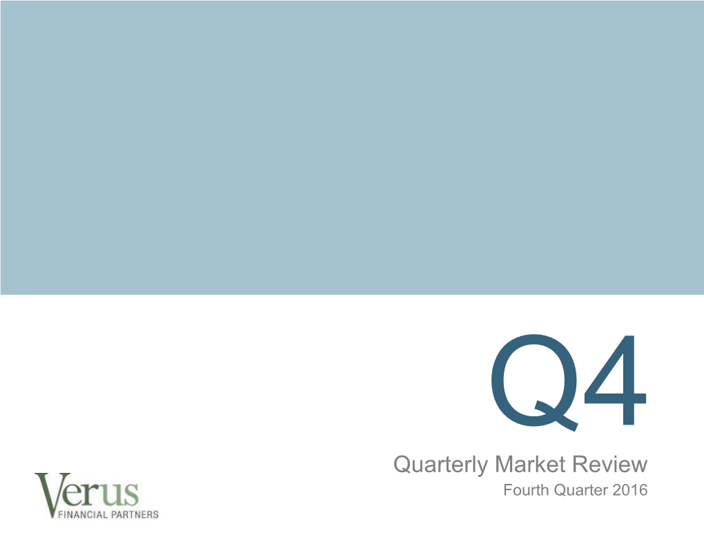 Fourth Quarter 2016 Market Review