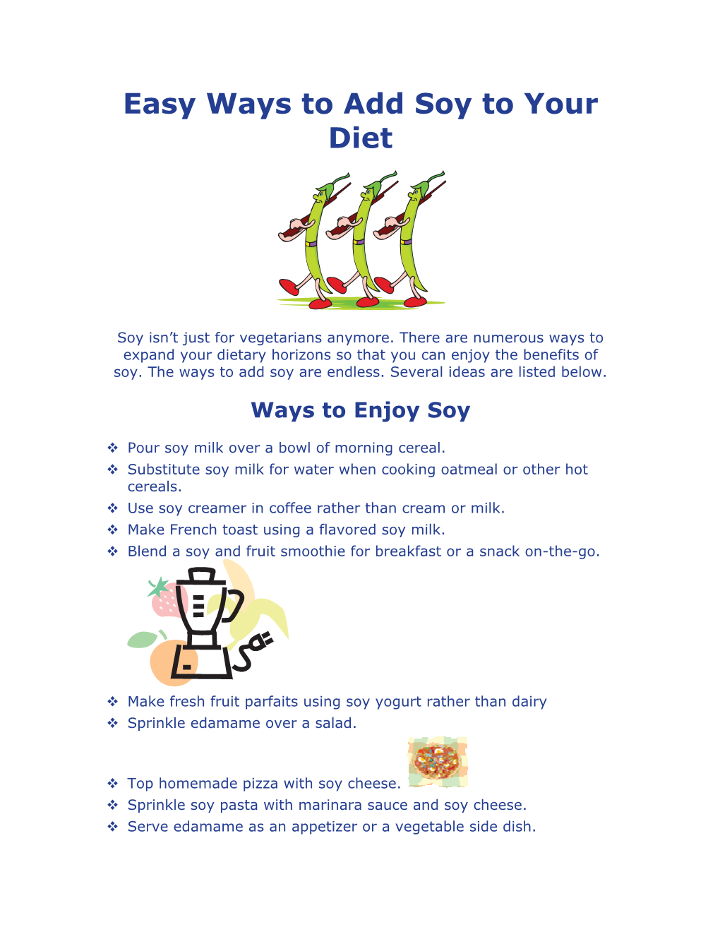 Easy Ways to Add Soy to Your Diet