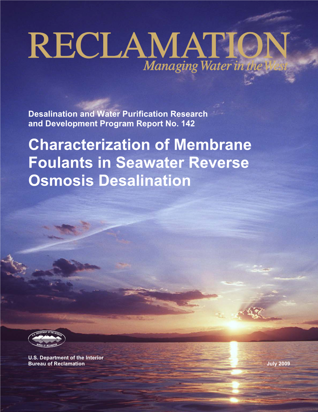 Characterization of Membrane Foulants in Seawater Reverse Osmosis Desalination