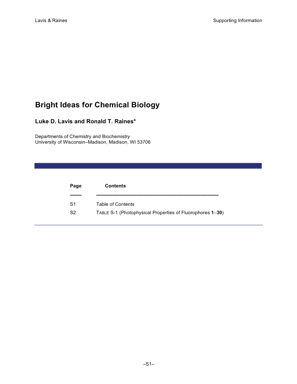 Bright Ideas for Chemical Biology