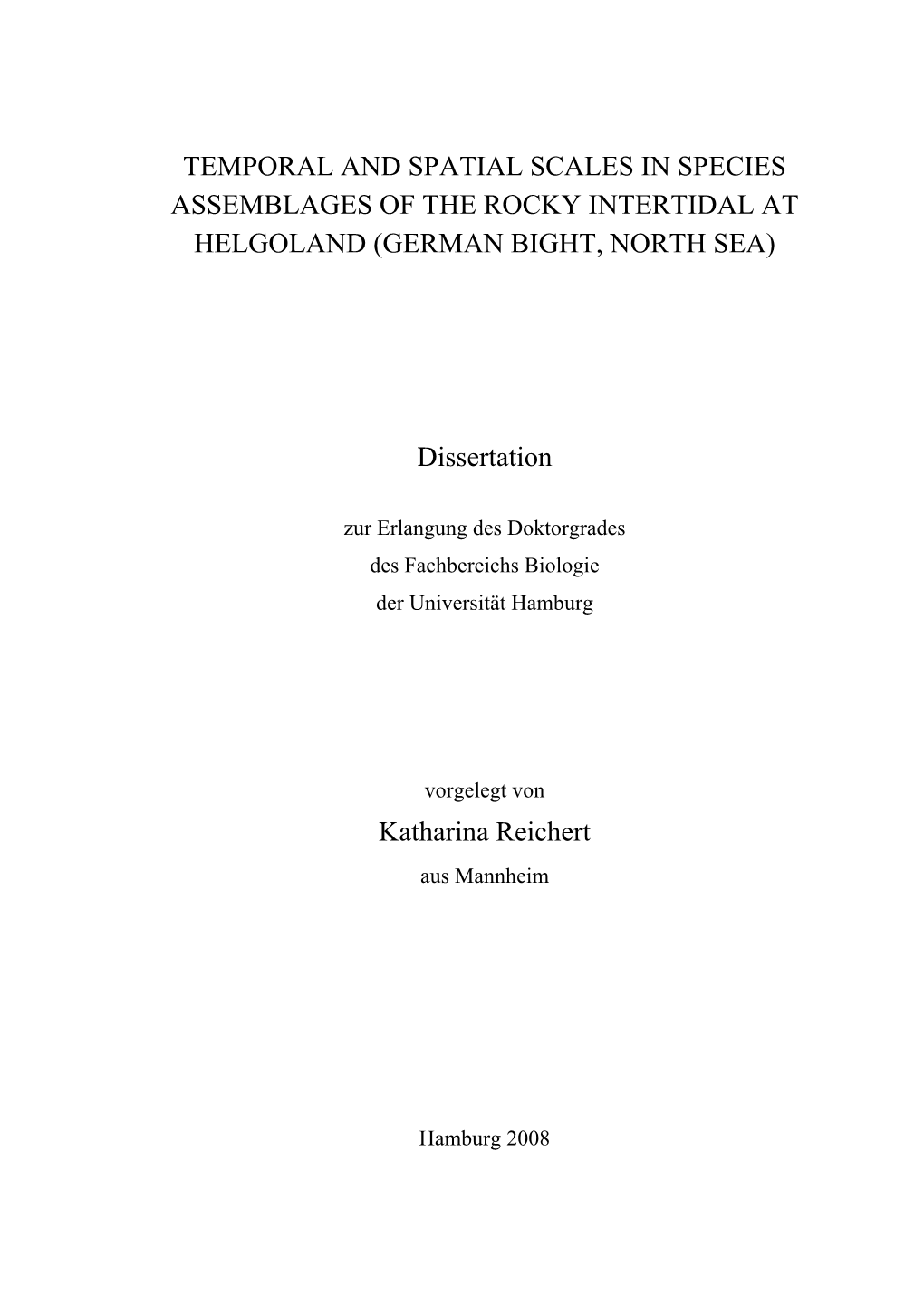 Temporal and Spatial Scales in Species Assemblages of the Rocky Intertidal at Helgoland (German Bight, North Sea)