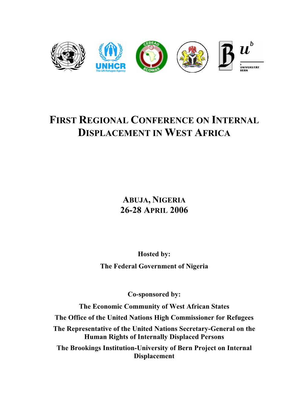 First Regional Conference on Internal Displacement in West Africa