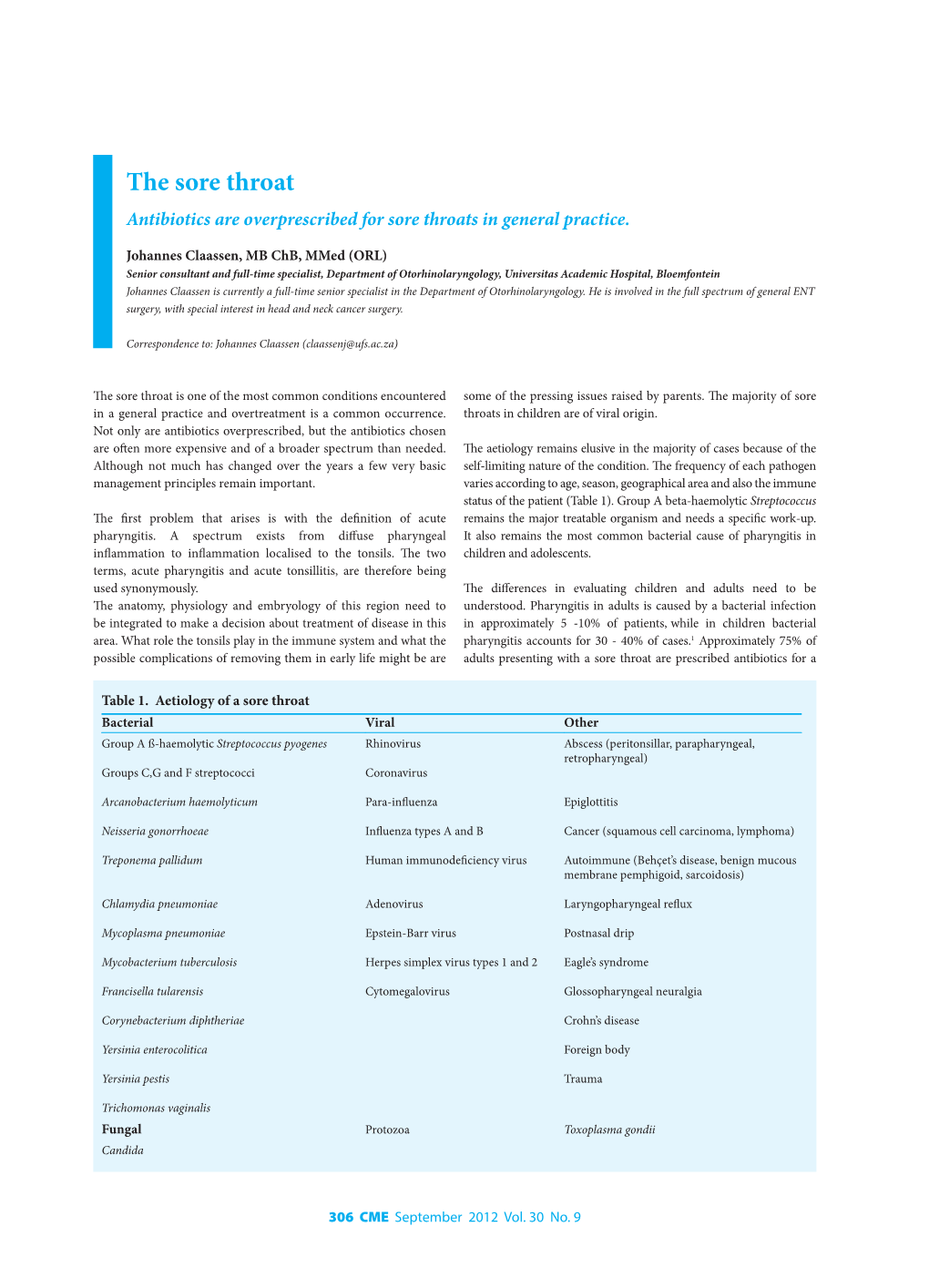 The Sore Throat Antibiotics Are Overprescribed for Sore Throats in General Practice