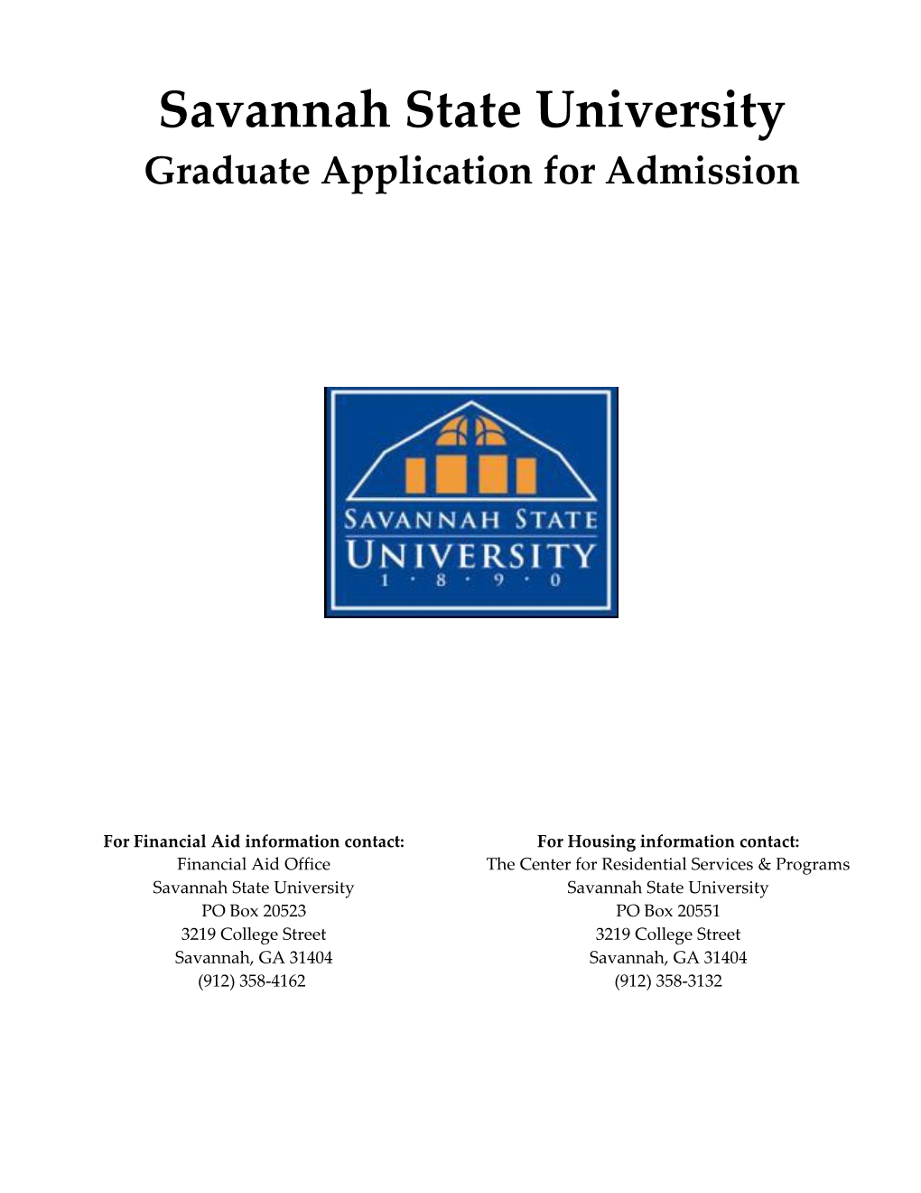 Graduate Application For Admission