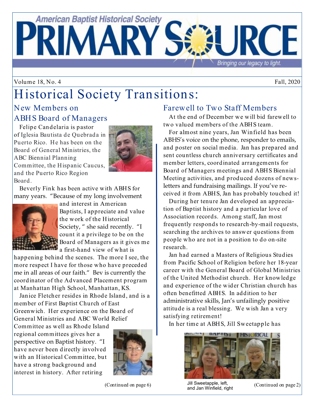 Historical Society Transitions