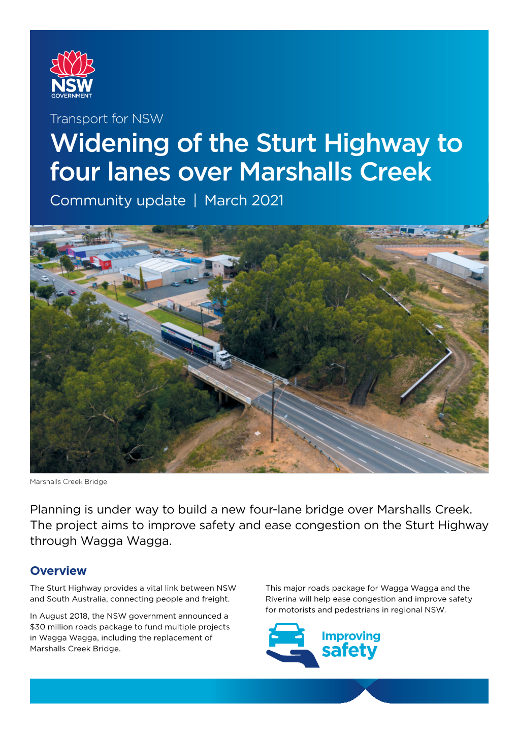 Widening of the Sturt Highway to Four Lanes Over Marshalls Creek Community Update | March 2021