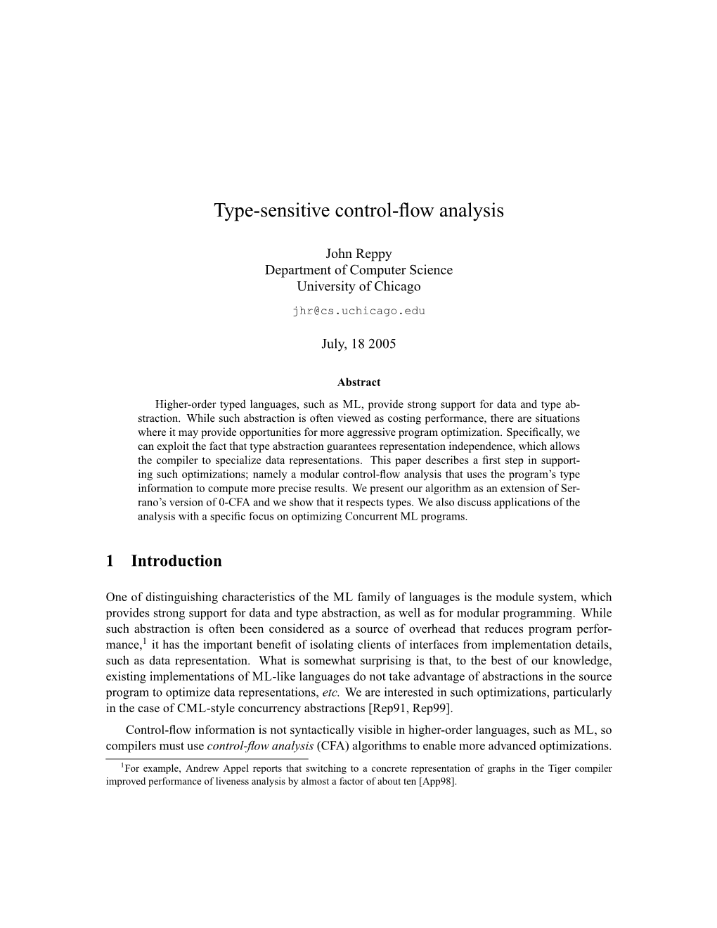 Type-Sensitive Control-Flow Analysis